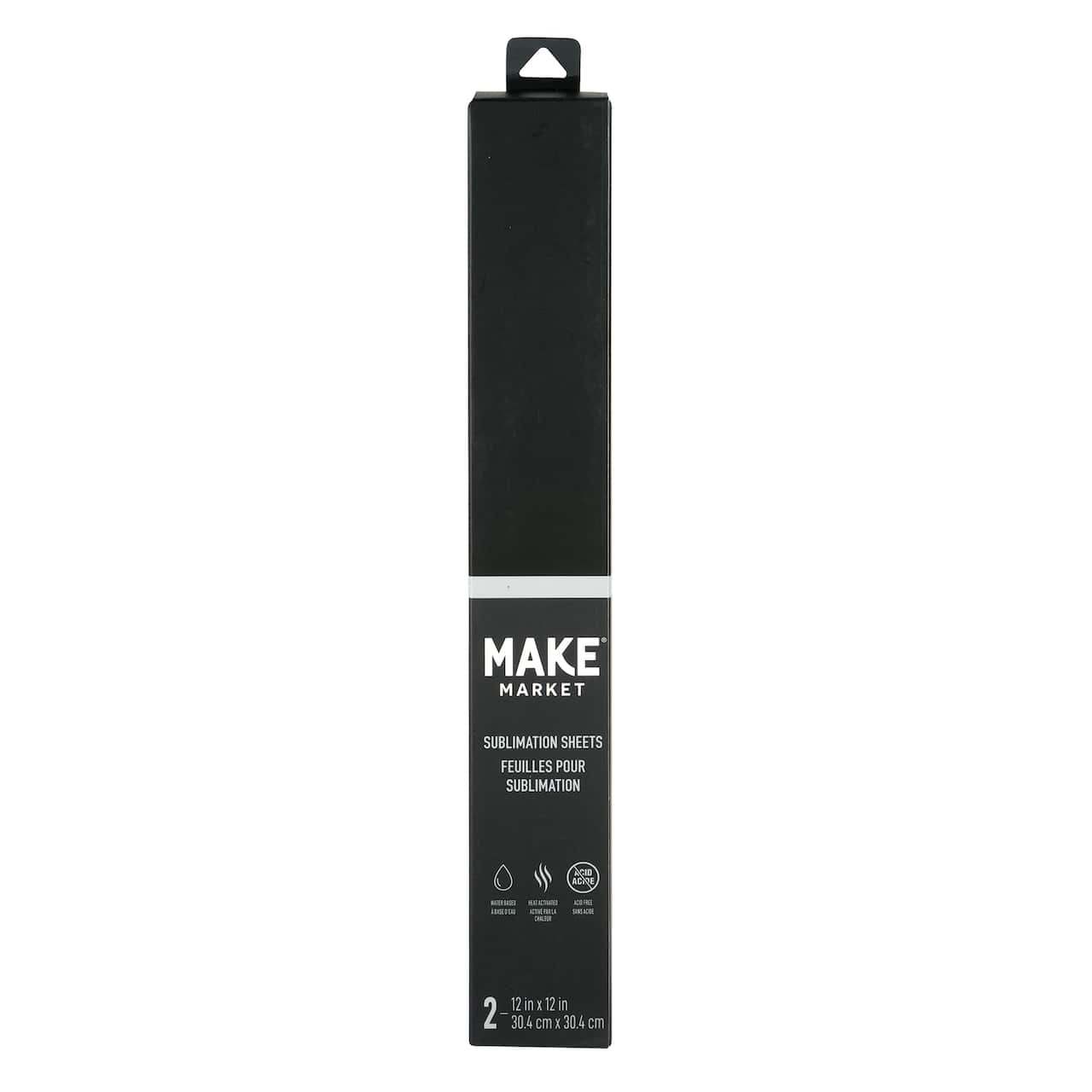 6 Packs: 2 ct. (12 total) 12" x 12" Solid Black Sublimation Sheets by Make Market®